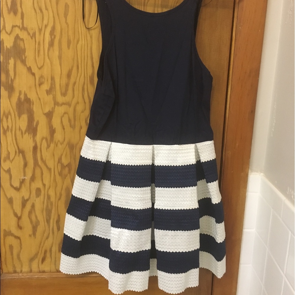 Navy and white dress